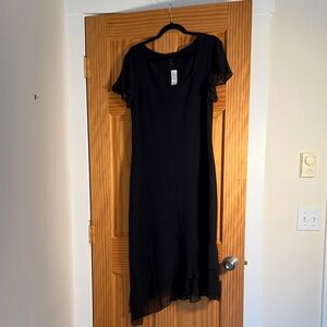 St. John evening  Black High Low knit Dress size 10